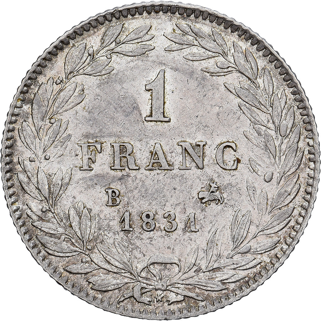 France, Louis-Philippe Ier, 1 Franc, 1831, Rouen, Argent, TTB+, Gadoury:452