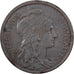 France, 2 Centimes, Daniel-Dupuis, 1900, Paris, Bronze, AU(55-58), Gadoury:107