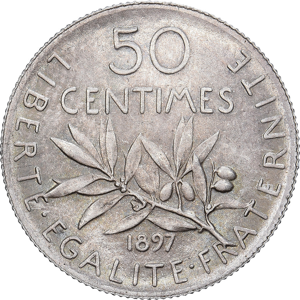 France, 50 Centimes, Semeuse, 1897, Paris, Argent, SUP+, Gadoury:420