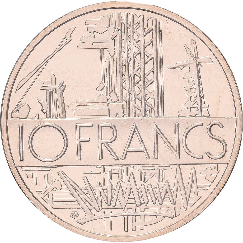 Frankrijk, 10 Francs, 1985, MDP, Piéfort, Cupro-Aluminium, FDC
