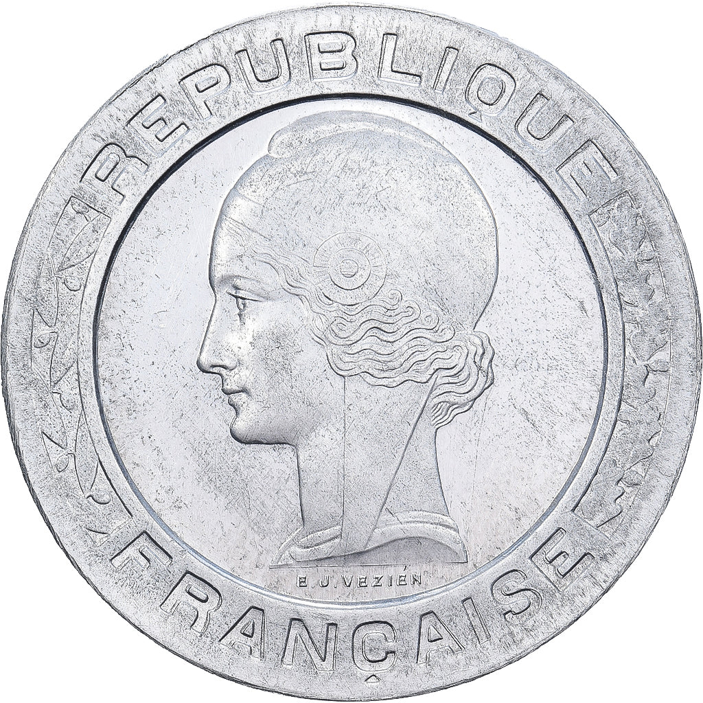 Francja, 5 Francs, Concours de Vézien, 1933, Paris, Pattern, Aluminium