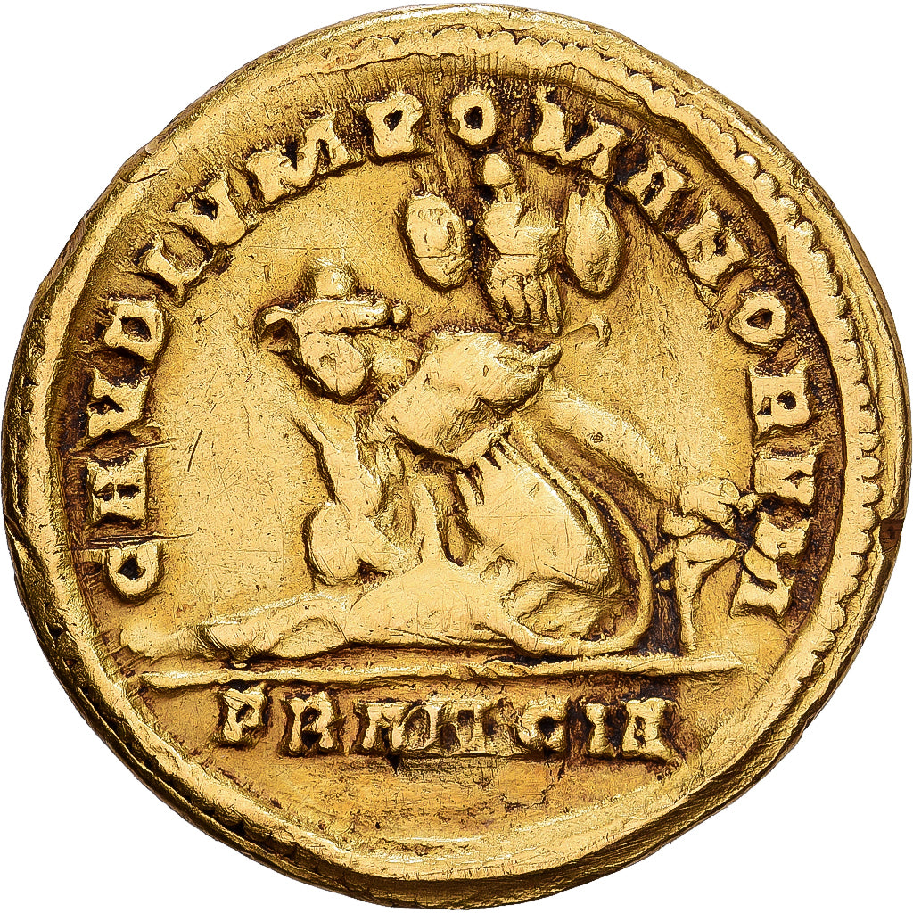 Constantin I, Solidus 310-313, Trèves, RIC VI Treveri 824, Trou rebouché