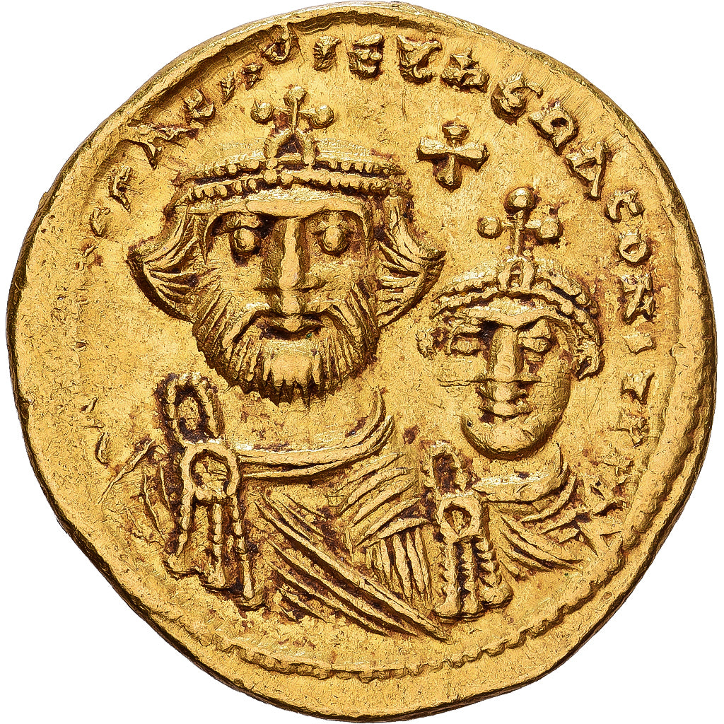 Byzantine Empire, Heraclius, with Heraclius Constantine, Solidus, 610-641