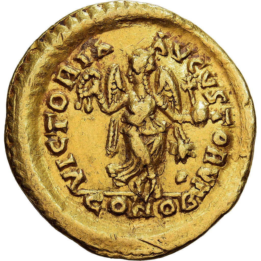 Roman Empire, Valentinian III, Tremissis, 425-429 AC, Constantinople, Gold, SS