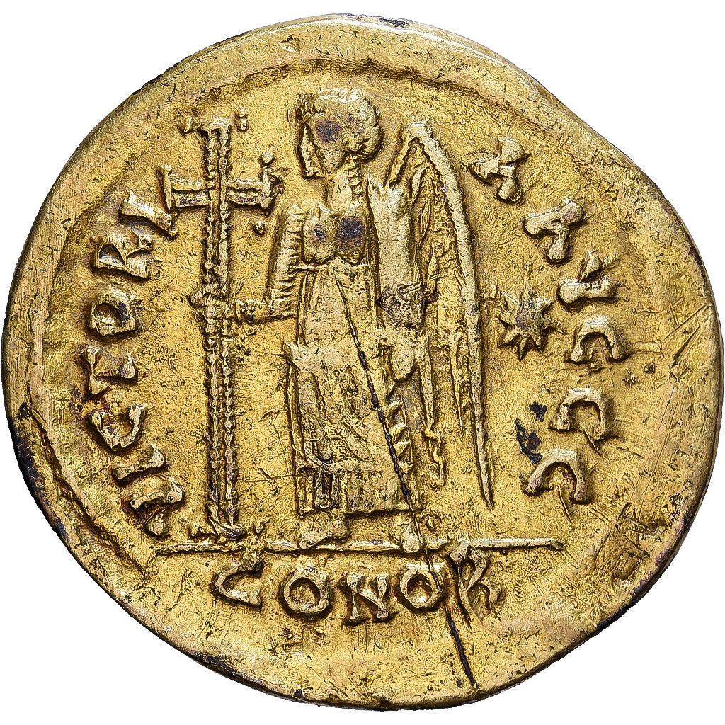 Roman Empire, Valentinian III, Solidus, 450-457, Constantinople, Fourrée, Gold