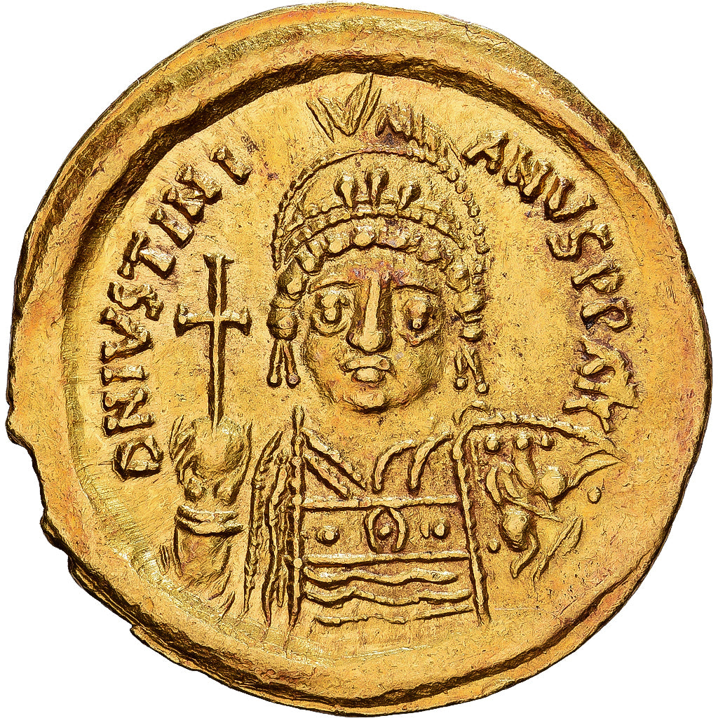 Byzantine Empire, Justinian I, Solidus, 555-556, Sicily, Gold, AU(55-58)