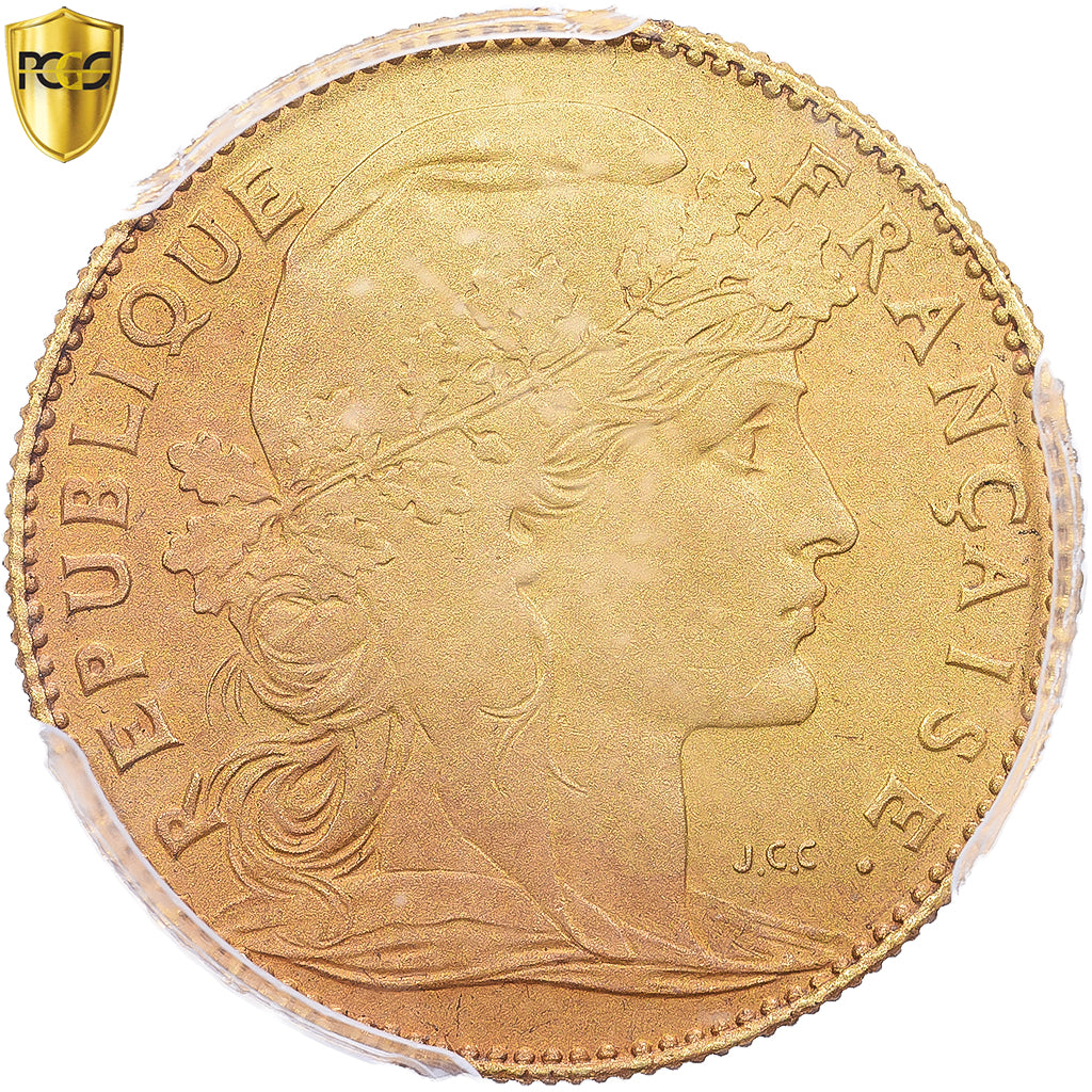 Francia, 10 Francs, 1900, Paris, Flan mat, Oro, PCGS, PR64, KM:846