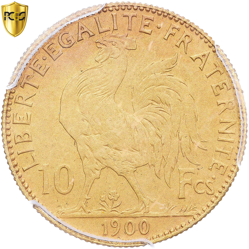 Francia, 10 Francs, 1900, Paris, Flan mat, Oro, PCGS, PR64, KM:846