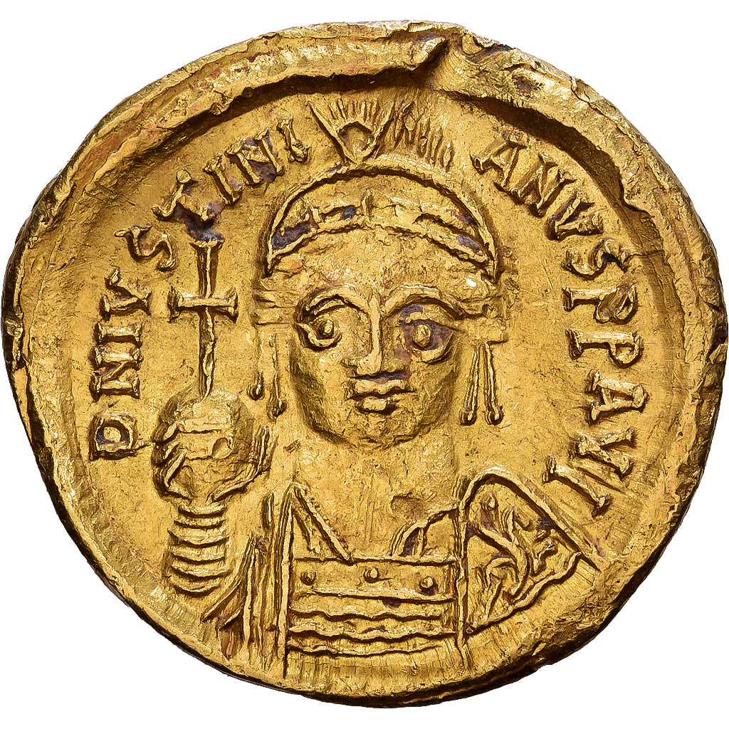 Byzantine Empire, Justinian I, Solidus, 537-542, Constantinople, Oro, MBC+