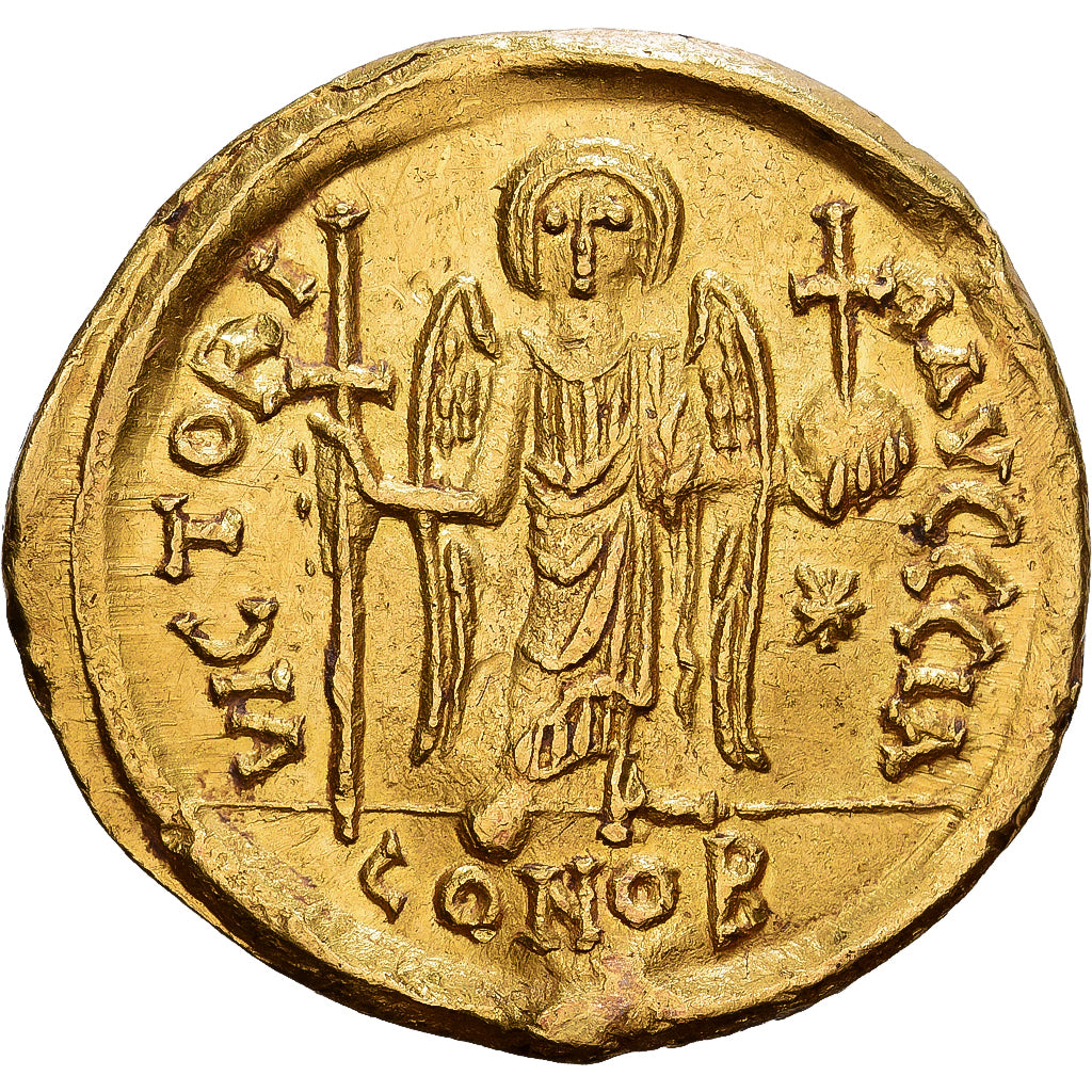 Byzantine Empire, Justinian I, Solidus, 537-542, Constantinople, Oro, MBC+