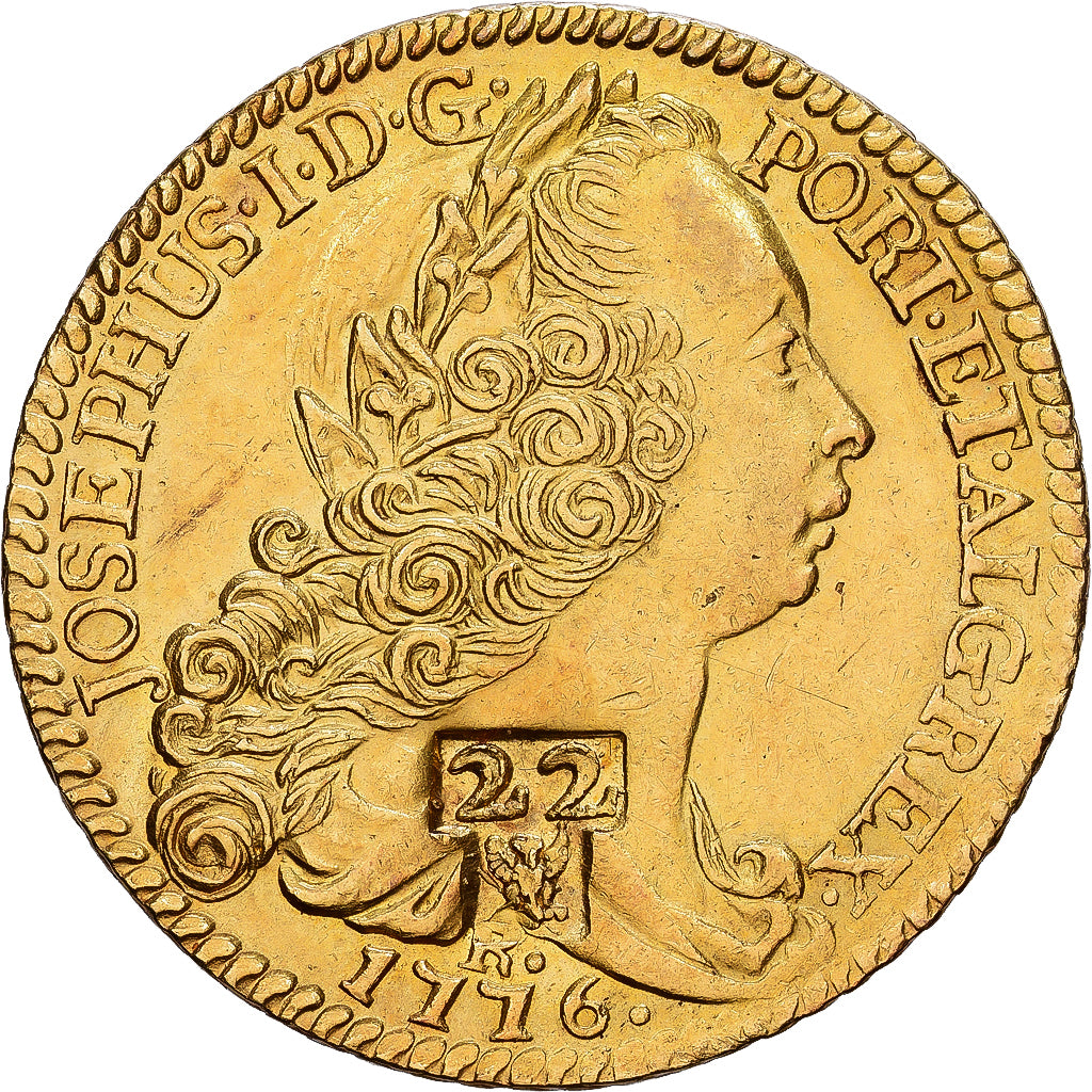 Martinique, Jose I, 6400 Reis, 1776, Rio de Janeiro, Contremarque, Or, SUP