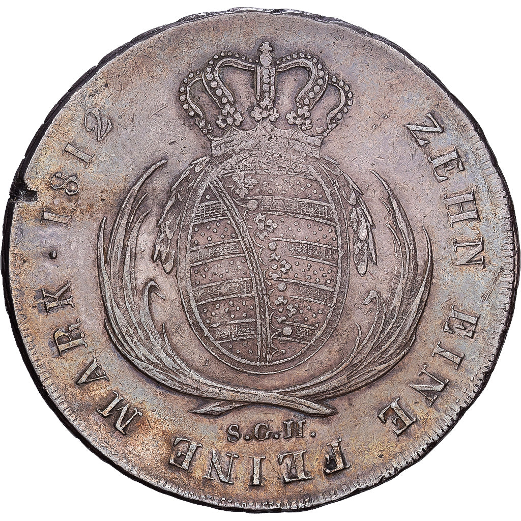 Kingdom of Saxony, Friedrich August I, Thaler, 1812, Dresden, Silber, SS