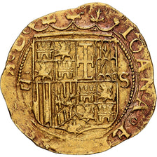 Espanha, Carlos & Joanna, Escudo, ca. 1543, Seville, Dourado, VF(30-35)