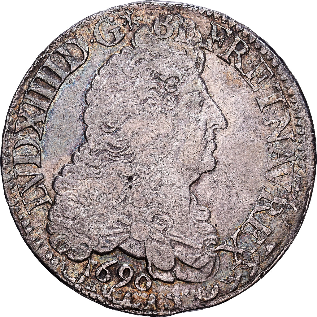 Francia, Louis XIV, Ecu aux 8 L, 1690, Paris, Argento, BB, Gadoury:216