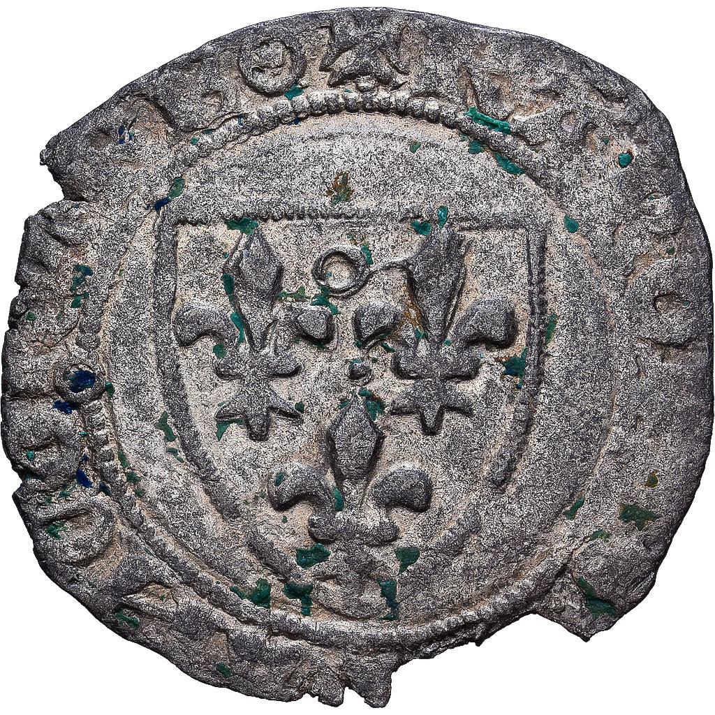 France, 1/2 Guénar, 1420, Troyes, Billon, EF(40-45)