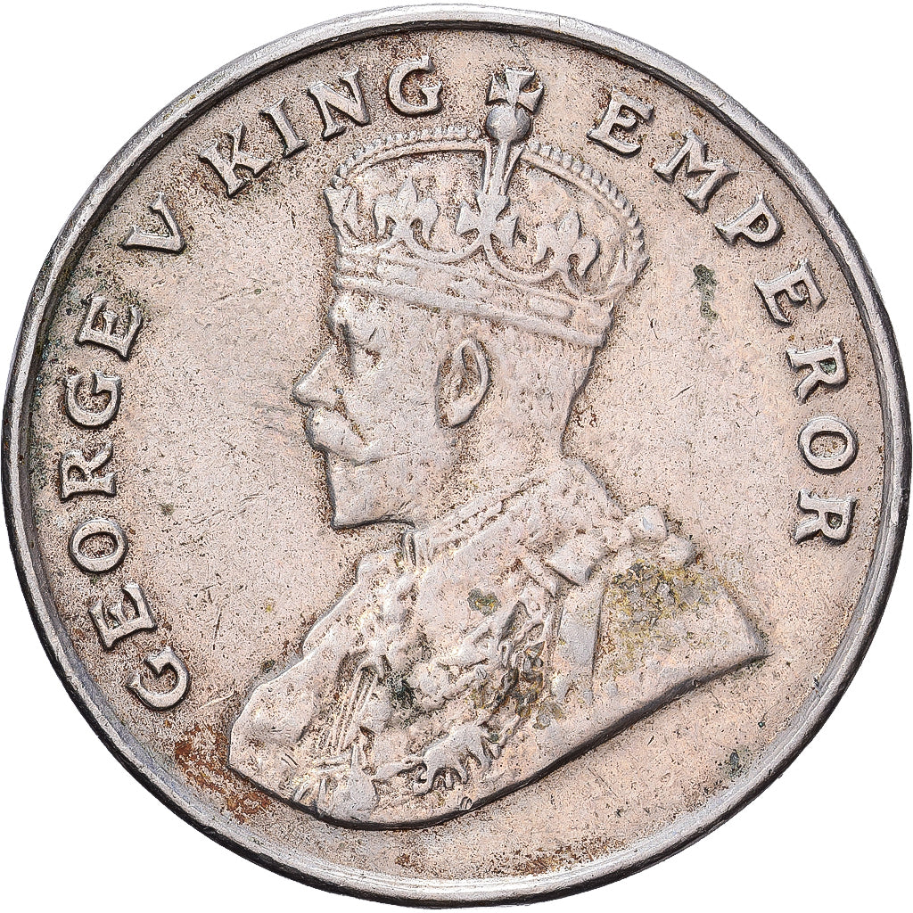 India, George V, 8 Annas, 1920, Bombay, Kupfer-Nickel, S+, KM:520