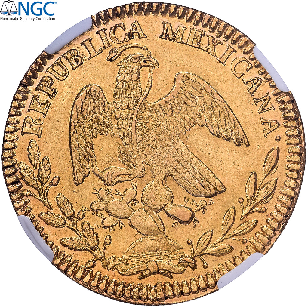 Mexico, 4 Escudos, 1829, Guanajuato, Goud, NGC, AU58, KM:381