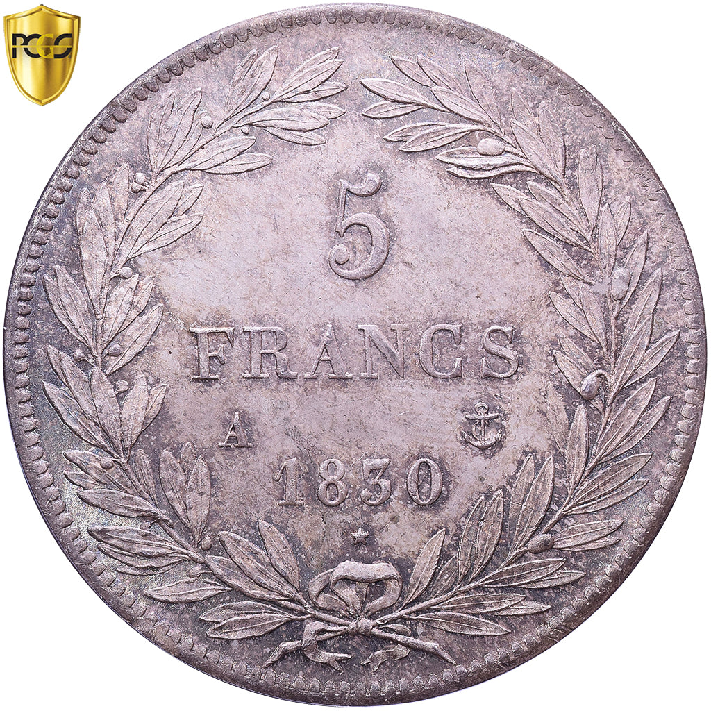 Frankrijk, Louis Philippe I, 5 Francs, 1830, Paris, Zilver, PCGS, MS65