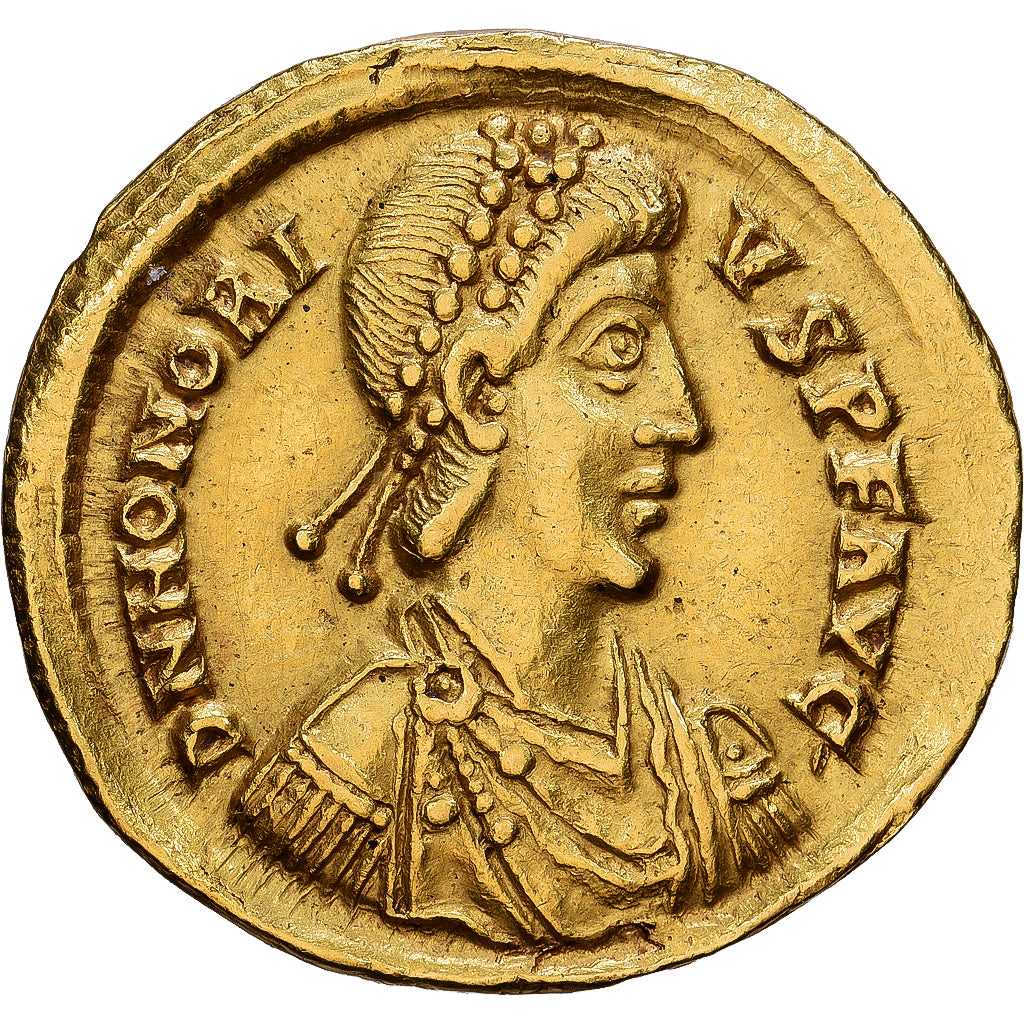Roman Empire, Honorius, Solidus, 408-423, Ravenna, Dourado, AU(50-53), Cohen:44