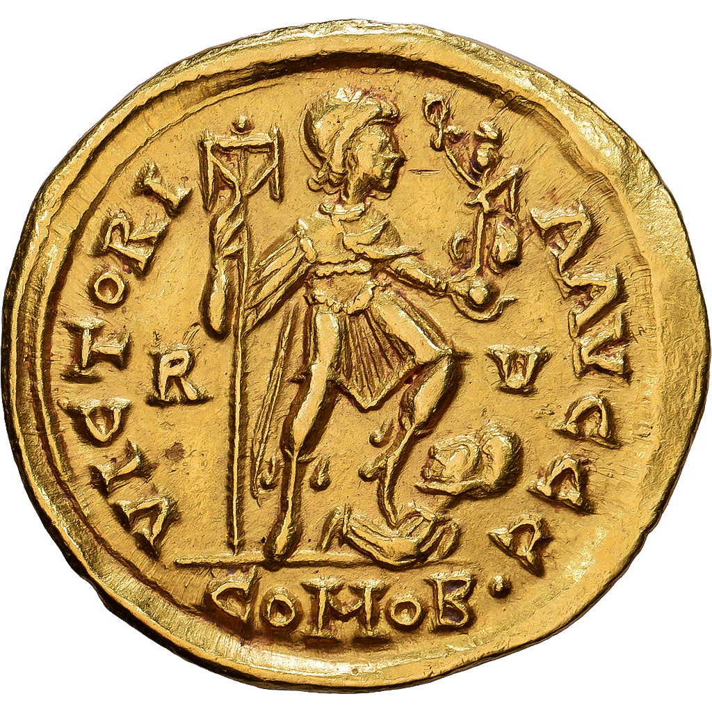 Roman Empire, Honorius, Solidus, 408-423, Ravenna, Dourado, AU(50-53), Cohen:44