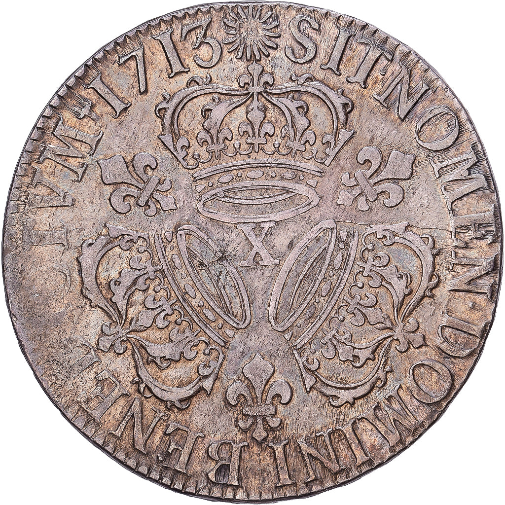 Frankrijk, Louis XIV, Ecu aux 3 couronnes, 1713, Amiens, Zilver, FR+