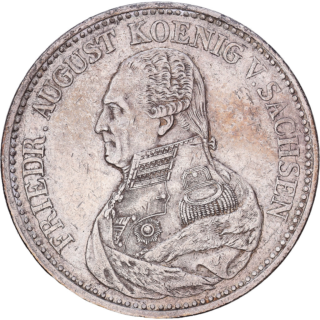 Kingdom of Saxony, Friedrich August I, 1 Thaler, 1825, Dresden, Plata, MBC
