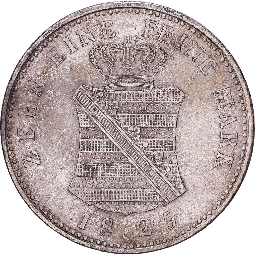 Kingdom of Saxony, Friedrich August I, 1 Thaler, 1825, Dresden, Plata, MBC