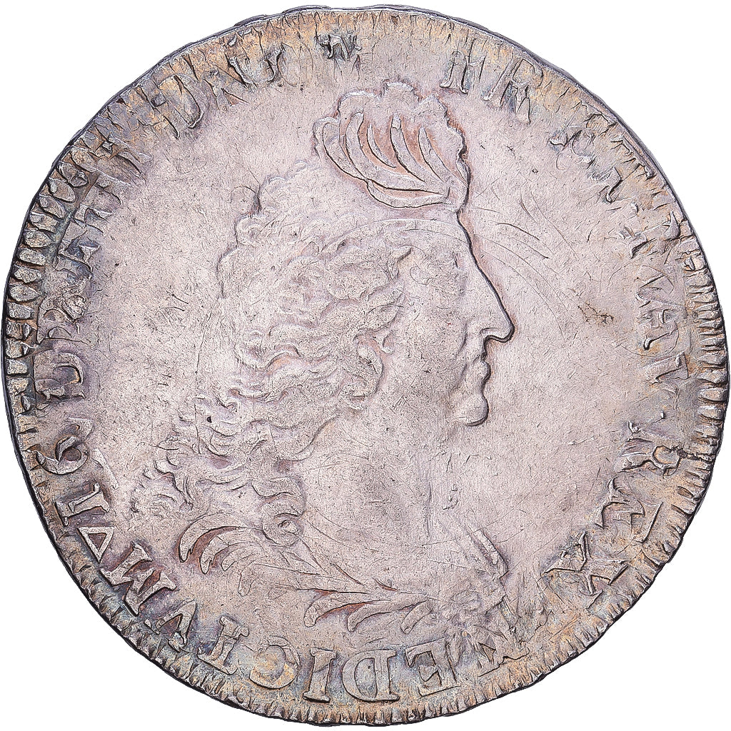 Frankrijk, Louis XIV, Ecu aux 8 L, 1704-1709, Reims, réformé, Zilver, FR