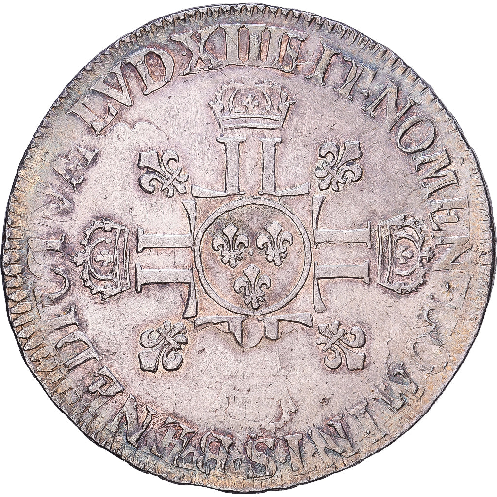 Frankrijk, Louis XIV, Ecu aux 8 L, 1704-1709, Reims, réformé, Zilver, FR