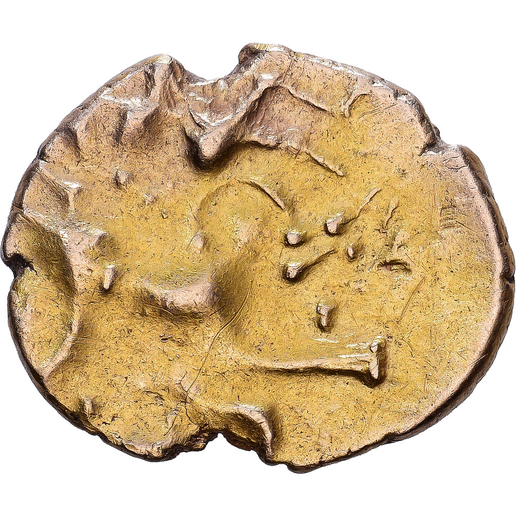 Gaul, Aulerci Cenomani, 1/4 Stater, 2nd century BC, Gold, AU(55-58)
