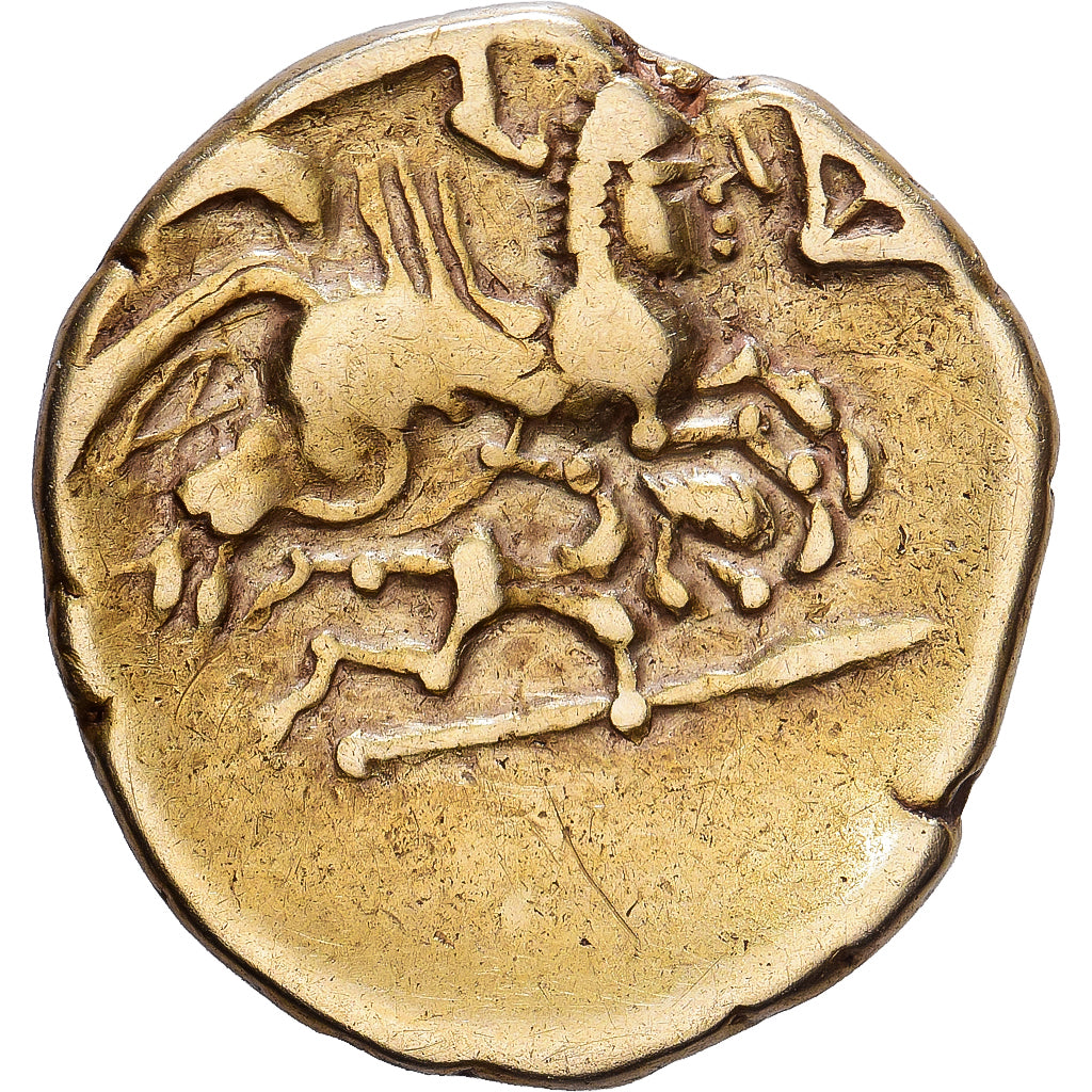 Gaul, Aulerci Cenomani, 1/4 Stater, 2nd century BC, Gold, SS, Delestrée:2156