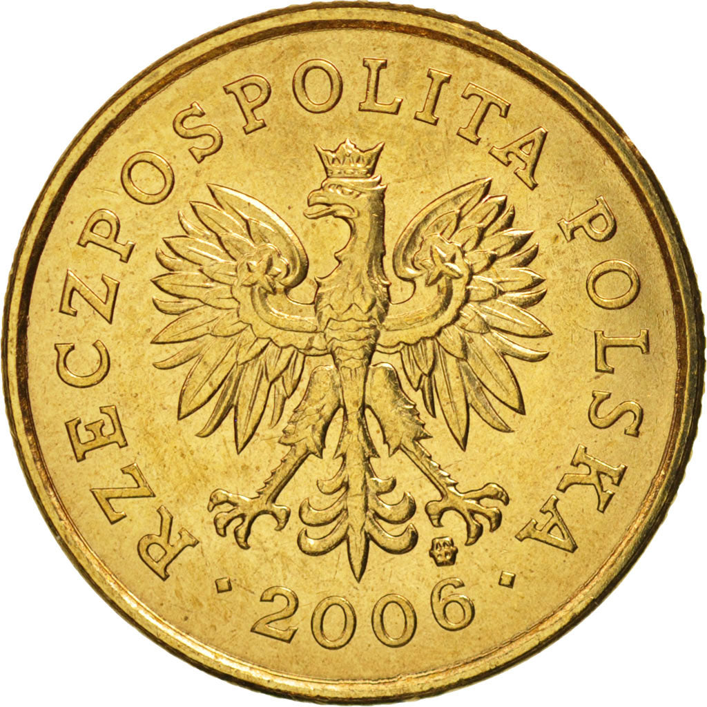 Coin, Poland, 5 Groszy, 2006, Warsaw, MS(63), Brass, KM:278