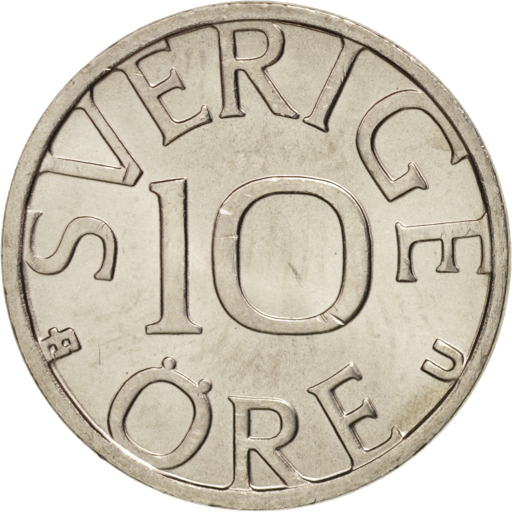 Münze, Schweden, Carl XVI Gustaf, 10 Öre, 1980, UNZ, Copper-nickel, KM:850