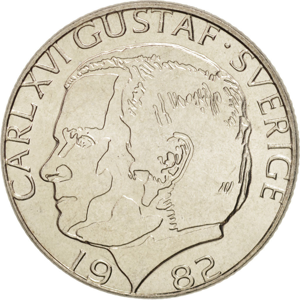 Moneda, Suecia, Carl XVI Gustaf, Krona, 1982, SC, Cobre - níquel, KM:852a
