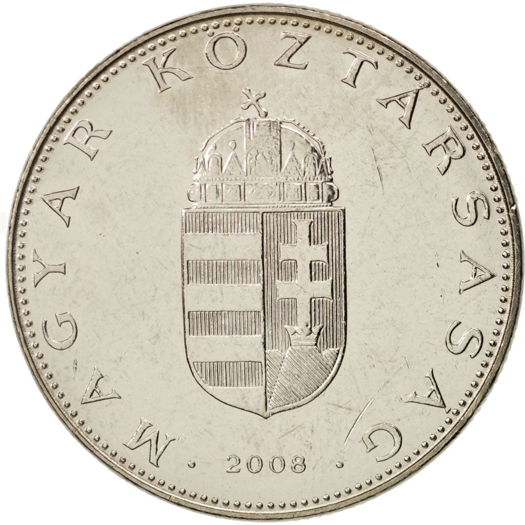 Coin, Hungary, 10 Forint, 2008, MS(63), Copper-nickel, KM:695