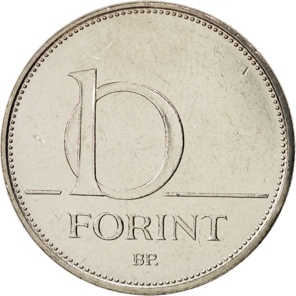 Coin, Hungary, 10 Forint, 2008, MS(63), Copper-nickel, KM:695