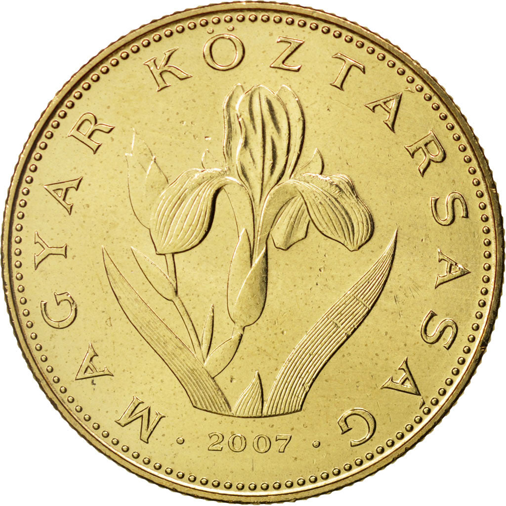 Coin, Hungary, 20 Forint, 2007, Budapest, MS(63), Nickel-brass, KM:696