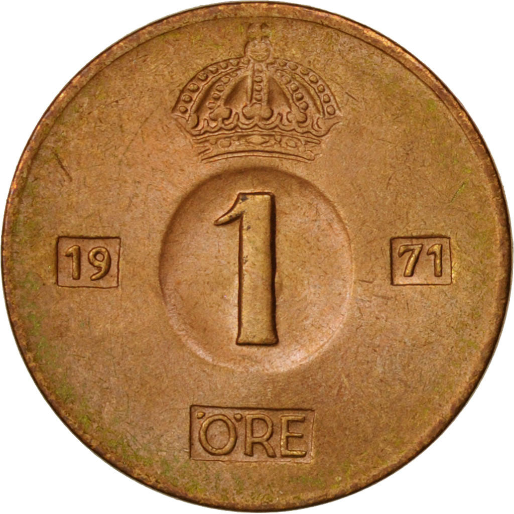 Coin, Sweden, Gustaf VI, Ore, 1971, MS(63), Bronze, KM:820