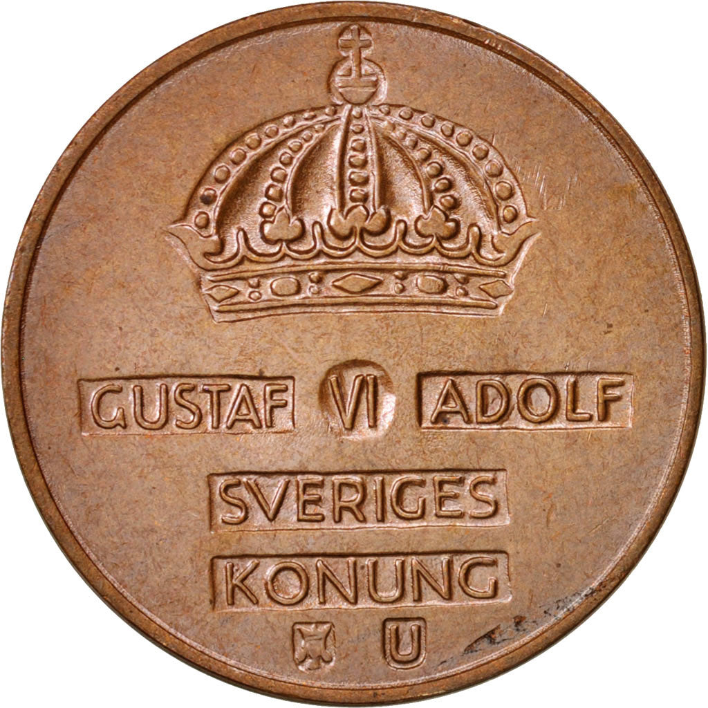 Coin, Sweden, Gustaf VI, 2 Öre, 1971, MS(63), Bronze, KM:821