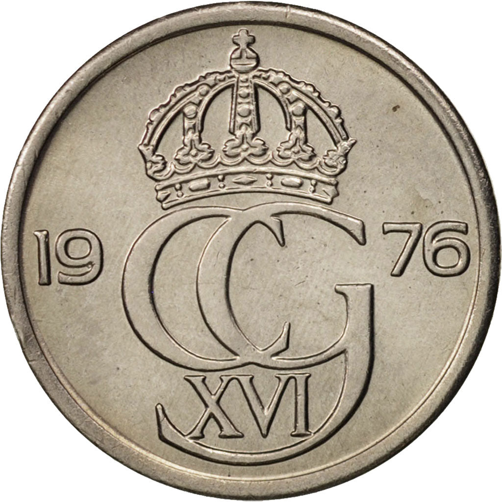 Monnaie, Suède, Carl XVI Gustaf, 25 Öre, 1976, SPL, Copper-nickel, KM:851