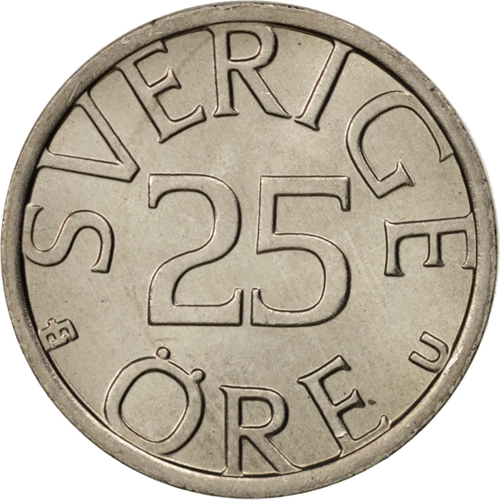 Monnaie, Suède, Carl XVI Gustaf, 25 Öre, 1976, SPL, Copper-nickel, KM:851