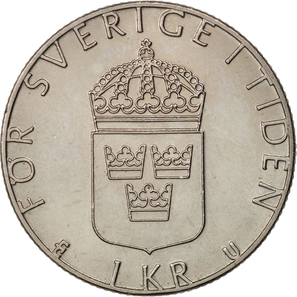 Moneda, Suecia, Carl XVI Gustaf, Krona, 1977, SC, Cobre - níquel recubierto de