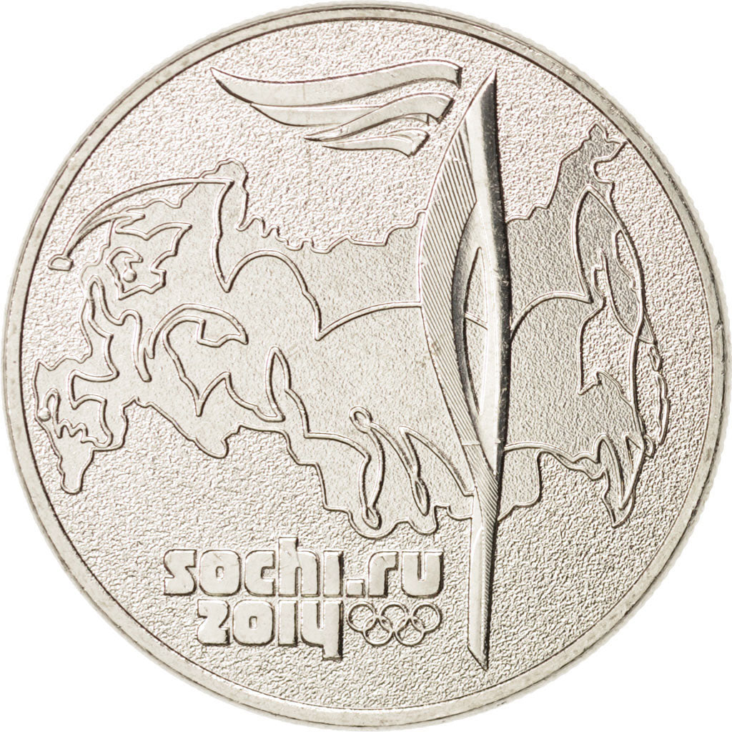 Coin, Russia, carte, 25 Roubles, 2014, MS(63), Copper-nickel