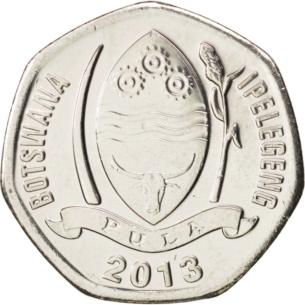 Coin, Botswana, 5 Thebe, 2013, MS(63), Nickel plated steel