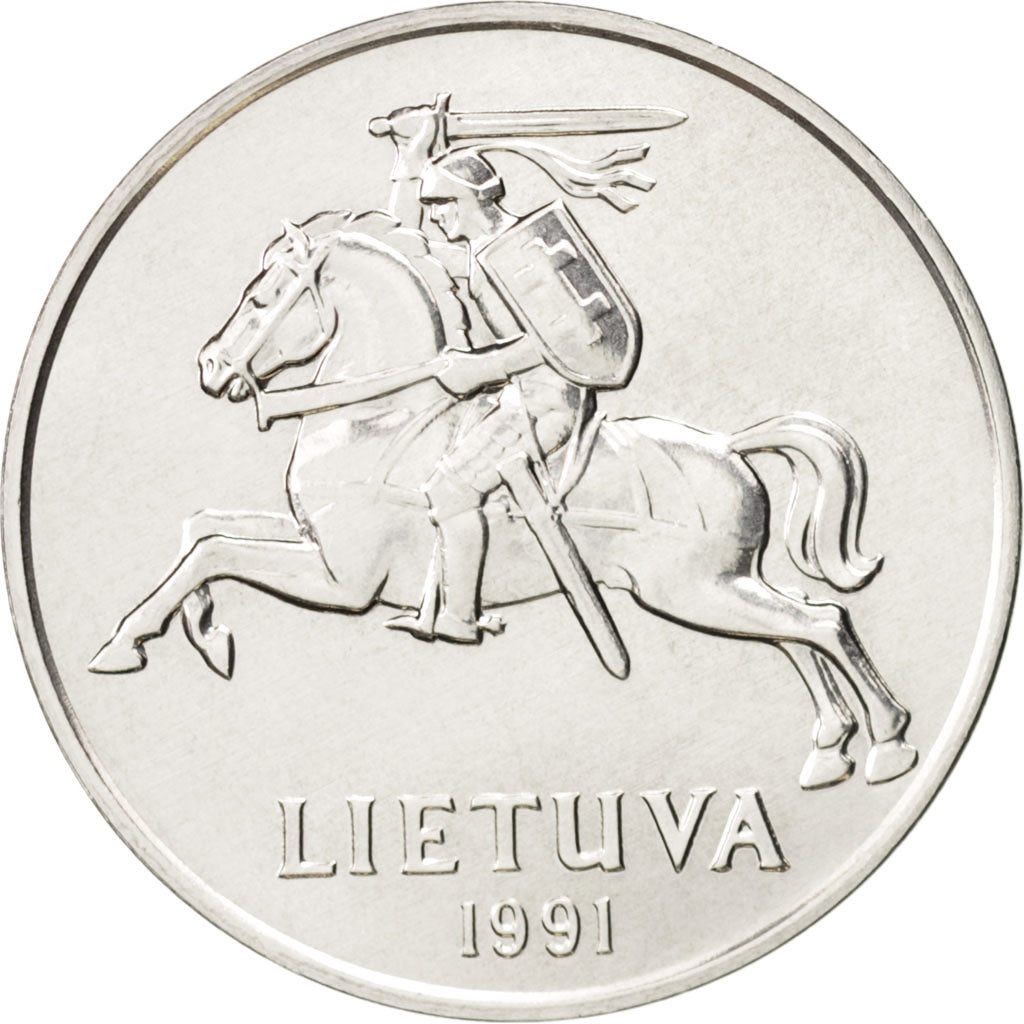 Coin, Lithuania, 5 Centai, 1991, MS(63), Aluminum, KM:87