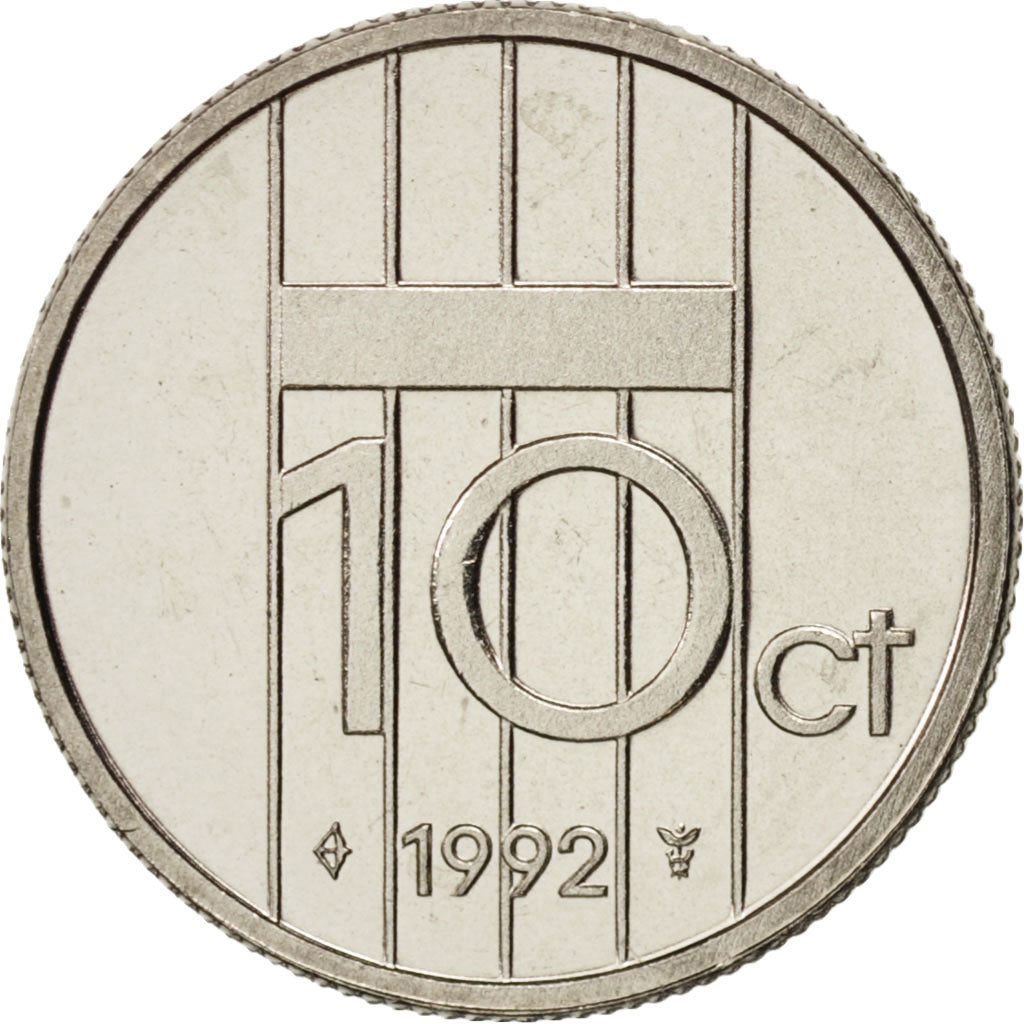 Monnaie, Pays-Bas, Beatrix, 10 Cents, 1992, SPL, Nickel, KM:203