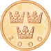 Coin, Sweden, Carl XVI Gustaf, 50 Öre, 2000, MS(63), Bronze, KM:878