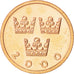 Coin, Sweden, Carl XVI Gustaf, 50 Öre, 2000, MS(63), Bronze, KM:878