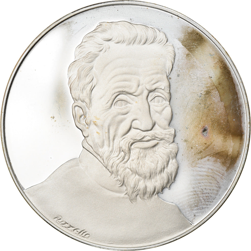 France, Medal, Michelangelo, Arts & Culture, MS(64), Silver