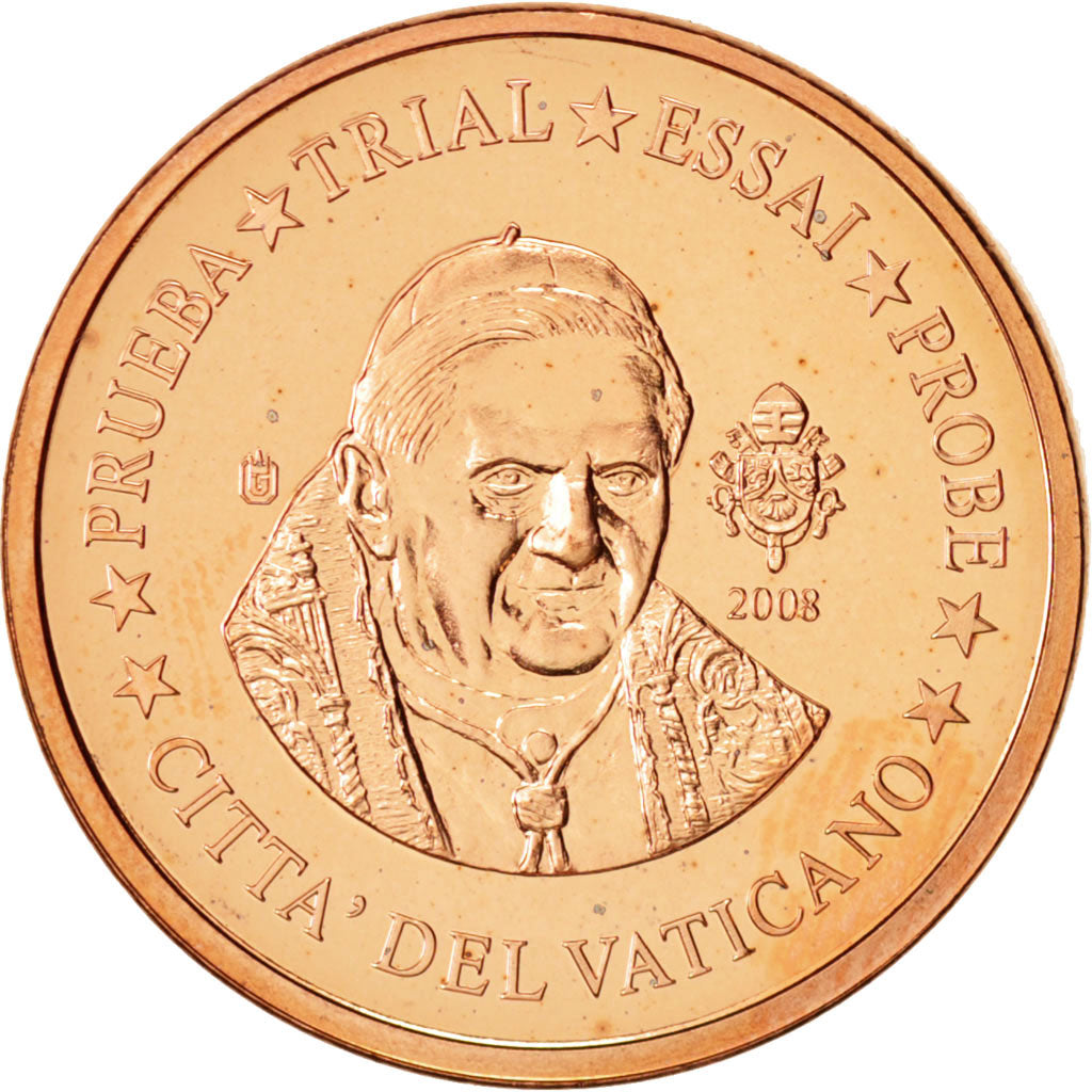 Watykan, Medal, 2 C, Essai-Trial Benoit XVI, 2008, MS(63), Miedź